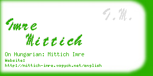 imre mittich business card